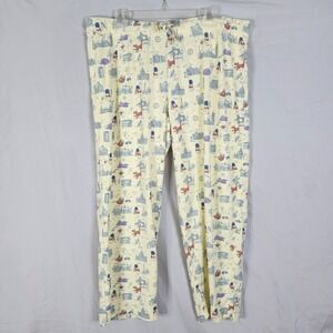 DISNEY Size XXL Winnie the Pooh Bear In London 100% Cotton Pajama Pants PJ's EUC